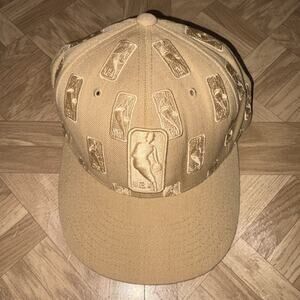 Reebok NBA Logo Fitted Hat Authentic 7 1/4 Cap Tonal Pattern